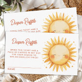 Carte D'accompagnement Sunshine Baby shower Boho mignon Raffle Sun Diaper