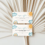 Carte D'accompagnement Sunshine Ici Vient Le Fils Déchets Raffle<br><div class="desc">Elégante carte de tombola calligraphie avec soleil,  nuages et aquarelle arc-en-ciel.</div>
