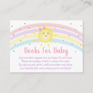 Carte D'accompagnement Sunshine Rainbow Pink Gold Baby Book Demande