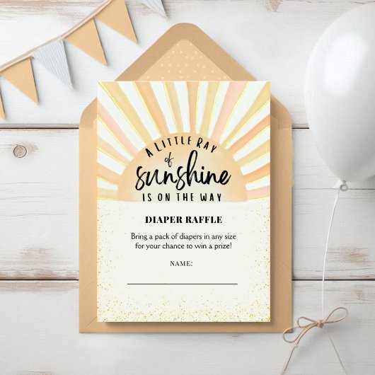 Carte D'accompagnement Sunshine Retro Summer Beach Baby Diaper Raffle