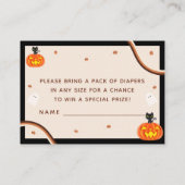 Carte D'accompagnement Super Retro Halloween Baby shower Déchets Raffle (Dos)
