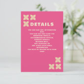 Carte D'accompagnement Super rétro les années 70 rose beige Mariage (Debout devant)