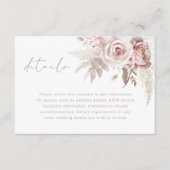 Carte D'accompagnement Superbe Blush Floral Détails du Mariage (Devant)