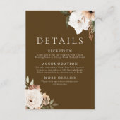 Carte D'accompagnement Superbe Boho Floral Détails du Mariage (Devant)