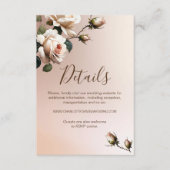 Carte D'accompagnement Superbe Mariage de Rose d'huile beige (Devant)