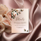 Carte D'accompagnement Superbe Mariage de Rose d'huile beige