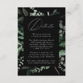 Carte D'accompagnement Superbe verdure noir Détails du Mariage (Devant)