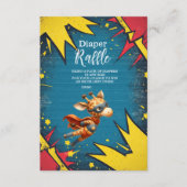 Carte D'accompagnement Superhero Animaux Garçon Baby shower Diapper Raffl (Devant)