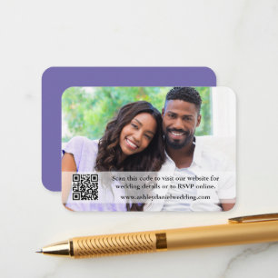 Carte D'accompagnement Superposition de QR pour site web de mariage photo