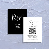 Carte D'accompagnement Superposition moderne | Mariage RSVP avec code QR