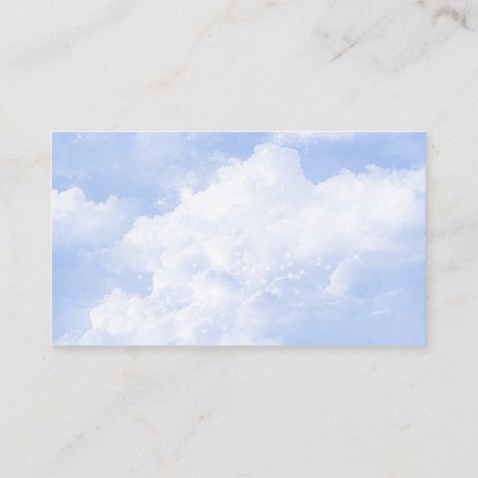 Carte D'accompagnement Sur Cloud Neuf Baby shower Bleu Déchets Raffin (Dos)