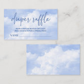 Carte D'accompagnement Sur Cloud Neuf Baby shower Bleu Déchets Raffin (Devant / Derrière)