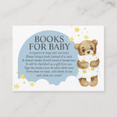 Carte D'accompagnement Sur la Lune Teddy Bear Dusty Blue Livres pour bébé (Devant)