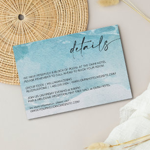 Carte D'accompagnement Sur La Plage Watercolor Beach Détails du mariage