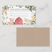 Carte D'accompagnement Sur Le Baby shower Agricole Devinez Combien De Can (Devant / Derrière)