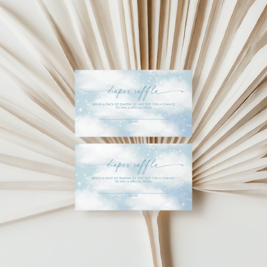 Carte D'accompagnement Sur le nuage neuf nuages rêvés Blue Diaper tombole