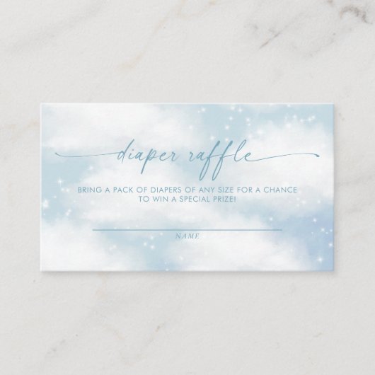 Carte D'accompagnement Sur le nuage neuf nuages rêvés Blue Diaper tombole (Devant)