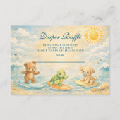 Carte D'accompagnement Surf’s Up Baby Shower Diapper Raffle (Devant)