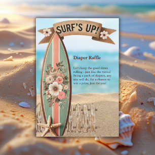 Carte D'accompagnement Surf sur le Baby shower Floral Vintage
