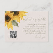 Carte D'accompagnement SUTTON Sunflower Wishing Well, Fonds Mariage (Devant)