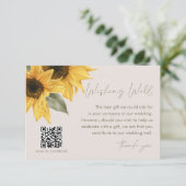 Carte D'accompagnement SUTTON Sunflower Wishing Well, Fonds Mariage (Debout devant)