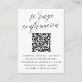 Carte D'accompagnement SVP confirmation Code QR RSVP de mariage (Devant)