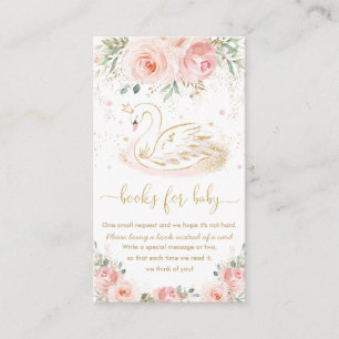 Carte D'accompagnement Swan Blush rose Baby shower floral Livres pour béb