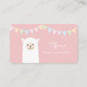 Carte D'accompagnement Sweet Alpaca Llama Fille Baby shower Déchets Raffl (Dos)
