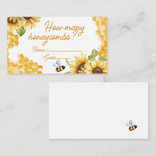 Carte D'accompagnement Sweet As Can Bee Honeycomb Gueting Game Card (Devant / Derrière)