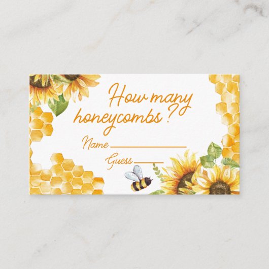 Carte D'accompagnement Sweet As Can Bee Honeycomb Gueting Game Card (Devant)