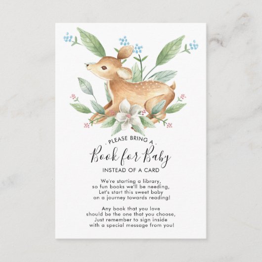 Carte D'accompagnement Sweet Baby Deer Book for Baby Card (Devant)