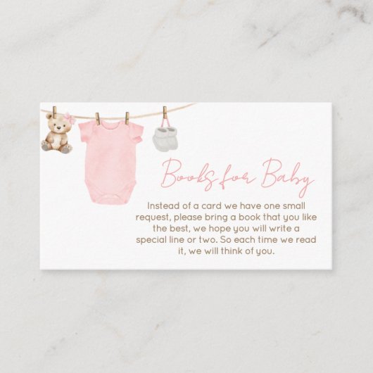 Carte D'accompagnement Sweet Baby Girl Clothesline Livres pour bébé (Devant)
