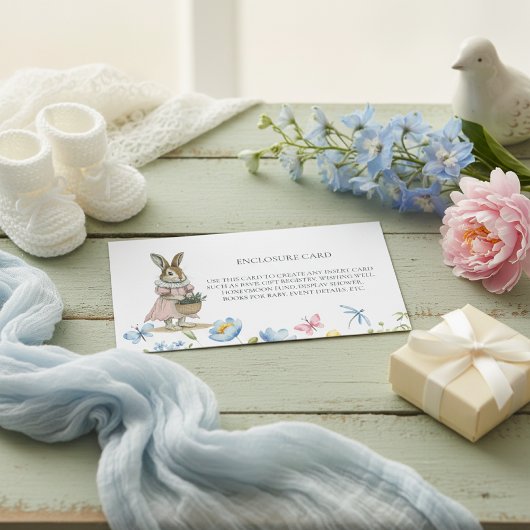 Carte D'accompagnement Sweet Bunny Elegant Floral Insert Card