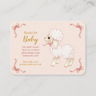 Carte D'accompagnement Sweet Girly Rose Lamb Baby shower Demande de réser