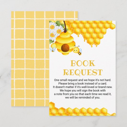 Carte D'accompagnement Sweet Honey Bee Books for Baby Books Demande (Devant / Derrière)
