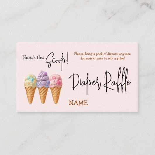 Carte D'accompagnement Sweet Ice Cream été ici Scoop Baby shower jeu (Devant)