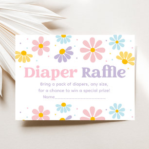 Carte D'accompagnement Sweet Pastel Daisy Baby shower Daisy Raffle de cou