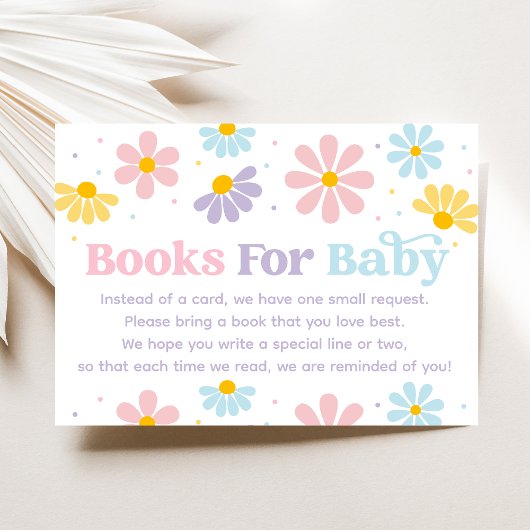 Carte D'accompagnement Sweet Pastel Daisy Baby shower Demande de réservat