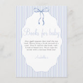 Carte D'accompagnement Sweet Pinstriped Bow Blue Books For Baby (Devant)