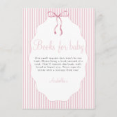 Carte D'accompagnement Sweet Pinstriped Bow Pink Books For Baby (Devant)