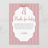 Carte D'accompagnement Sweet Pinstriped Bow Red Books For Baby (Devant)