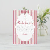 Carte D'accompagnement Sweet Pinstriped Bow Red Books For Baby (Debout devant)