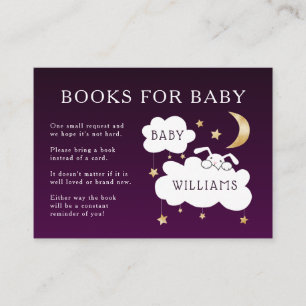 Carte D'accompagnement Sweet Purple Lullabe Livre Baby shower de demande