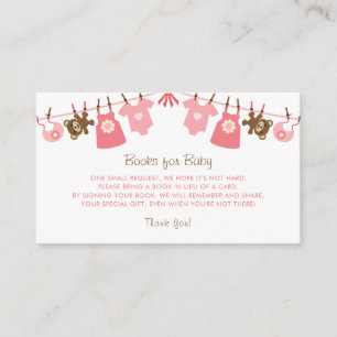 Carte D'accompagnement Sweet Rose Girl Baby shower Livres pour bébé