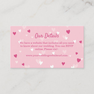 Carte D'accompagnement Sweet Rose Hearts Valentine Mariage