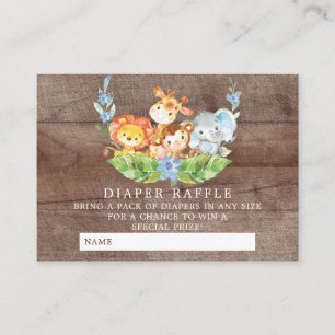 Carte D'accompagnement Sweet Safari Baby shower Déchets Raffle Billet