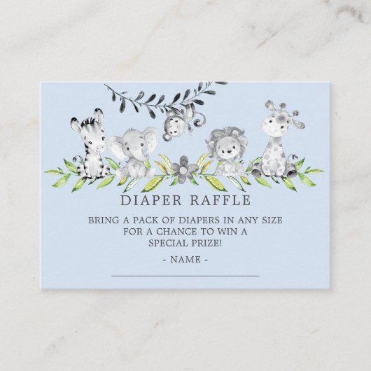 Carte D'accompagnement Sweet Safari Baby shower Déchets Raffle Billet (Devant)