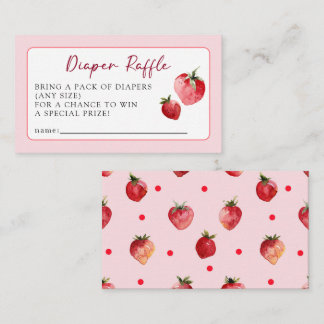 Carte D'accompagnement Sweet Strawberry Fruit Baby Shower Diaper Raffle 