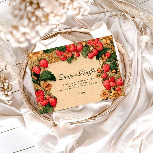 Carte D'accompagnement Sweet Strawberry Storybook Diapper Raffle
