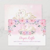 Carte D'accompagnement Sweet Swan Princess Pink Purple Diaper Raffle (Devant / Derrière)